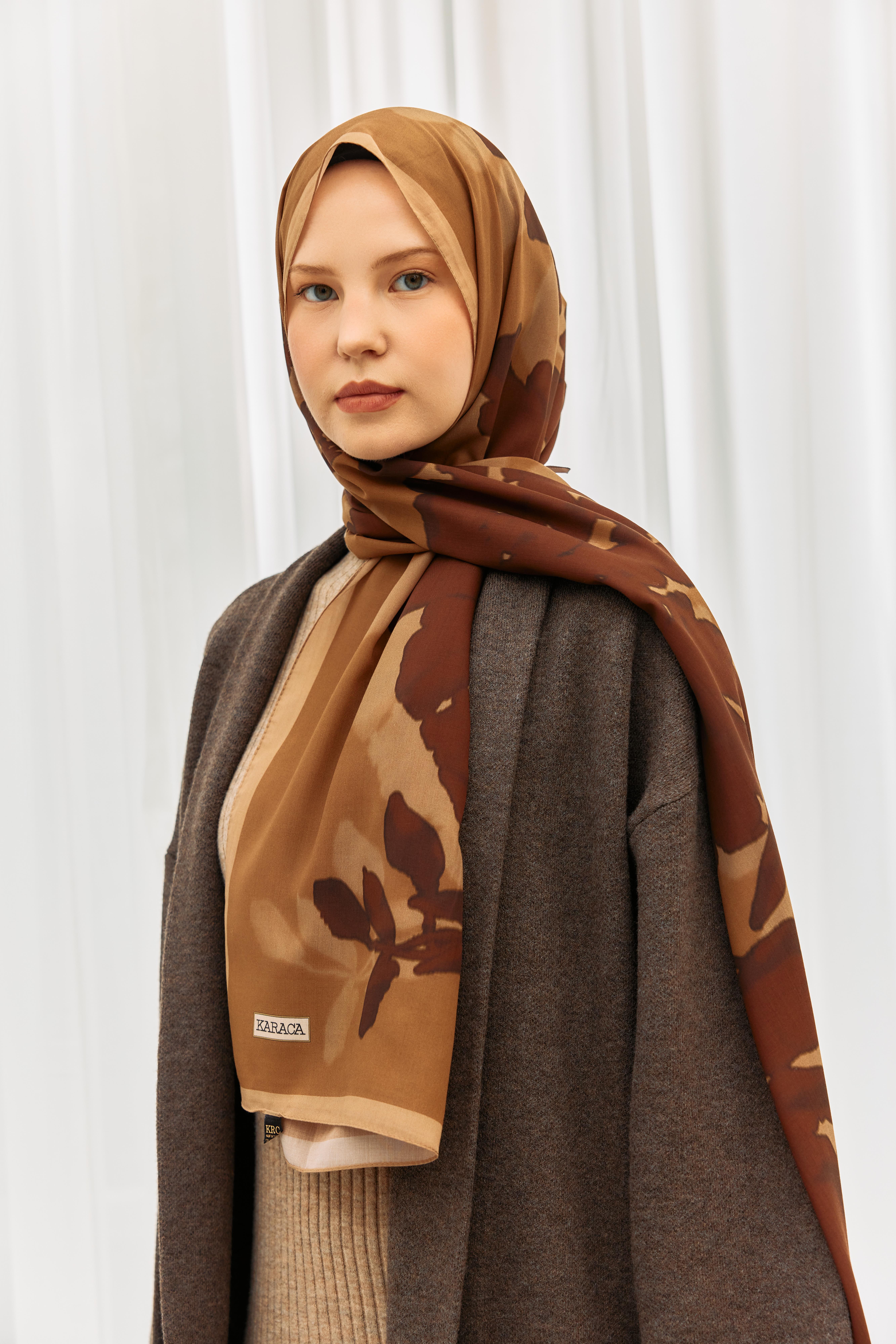 KARACA LİYA COTTON ŞAL - ACI KAHVE 