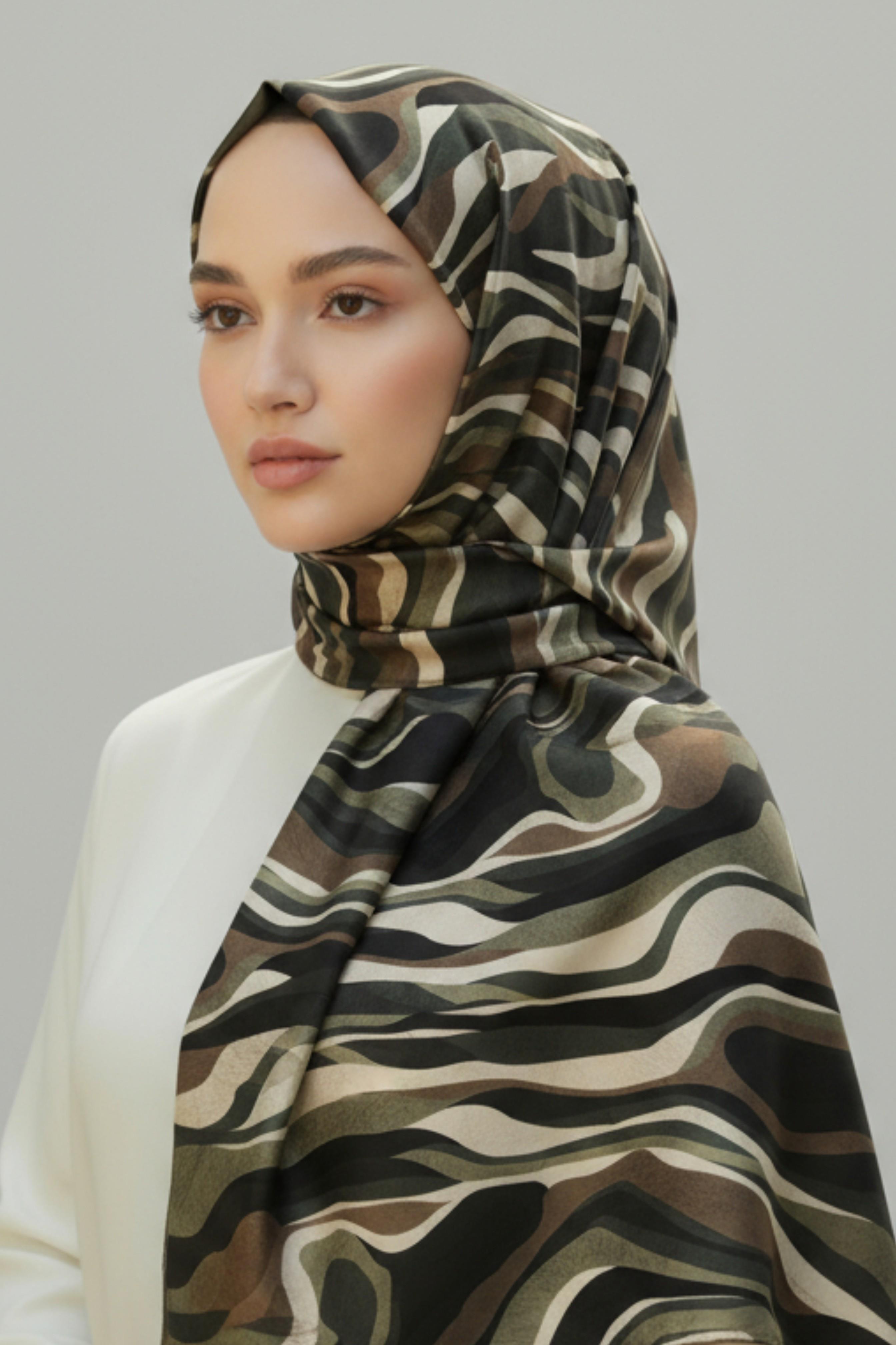 KARACA MODERN ZEBRA ŞAL -  HAKİ 