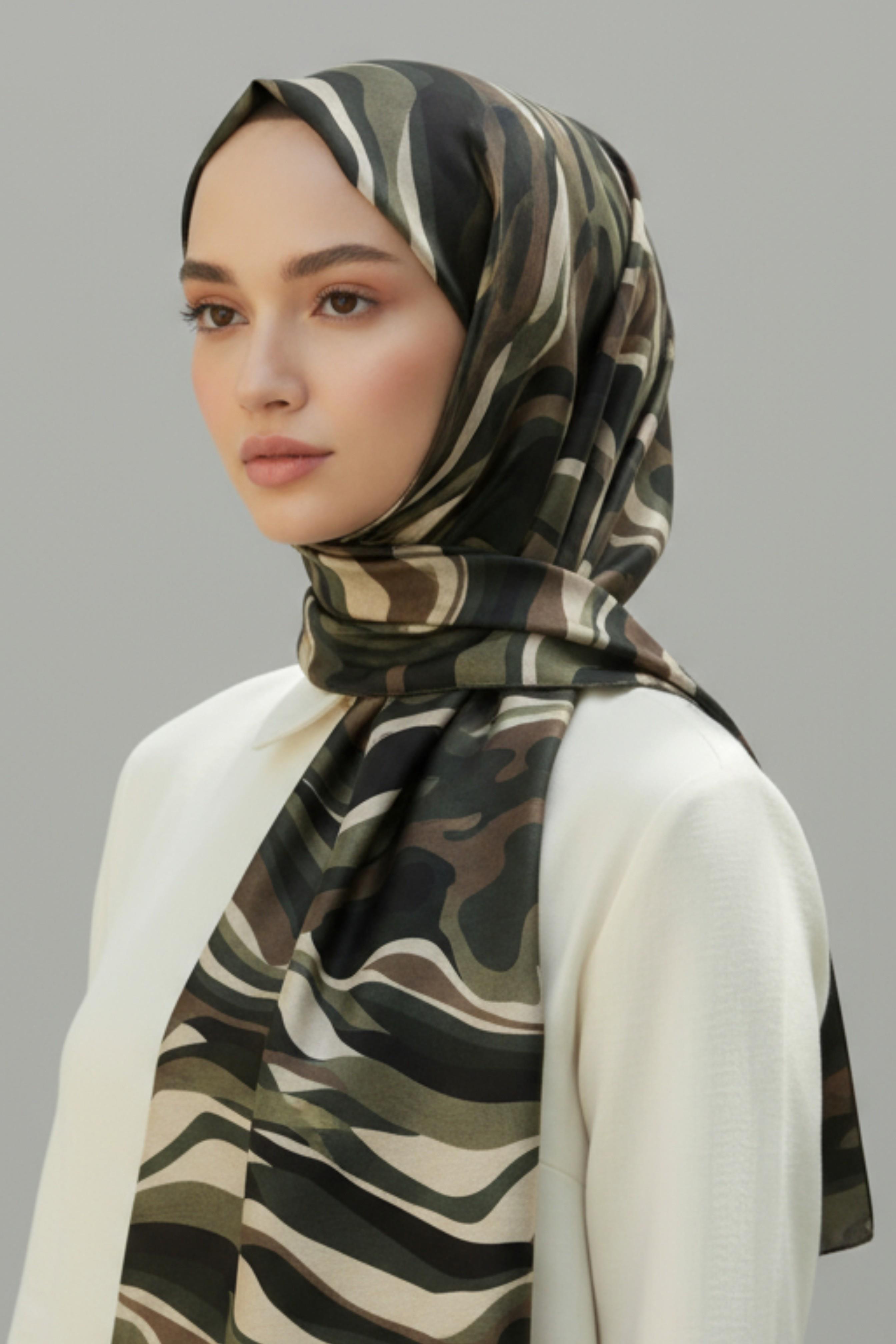 KARACA MODERN ZEBRA ŞAL -  HAKİ 