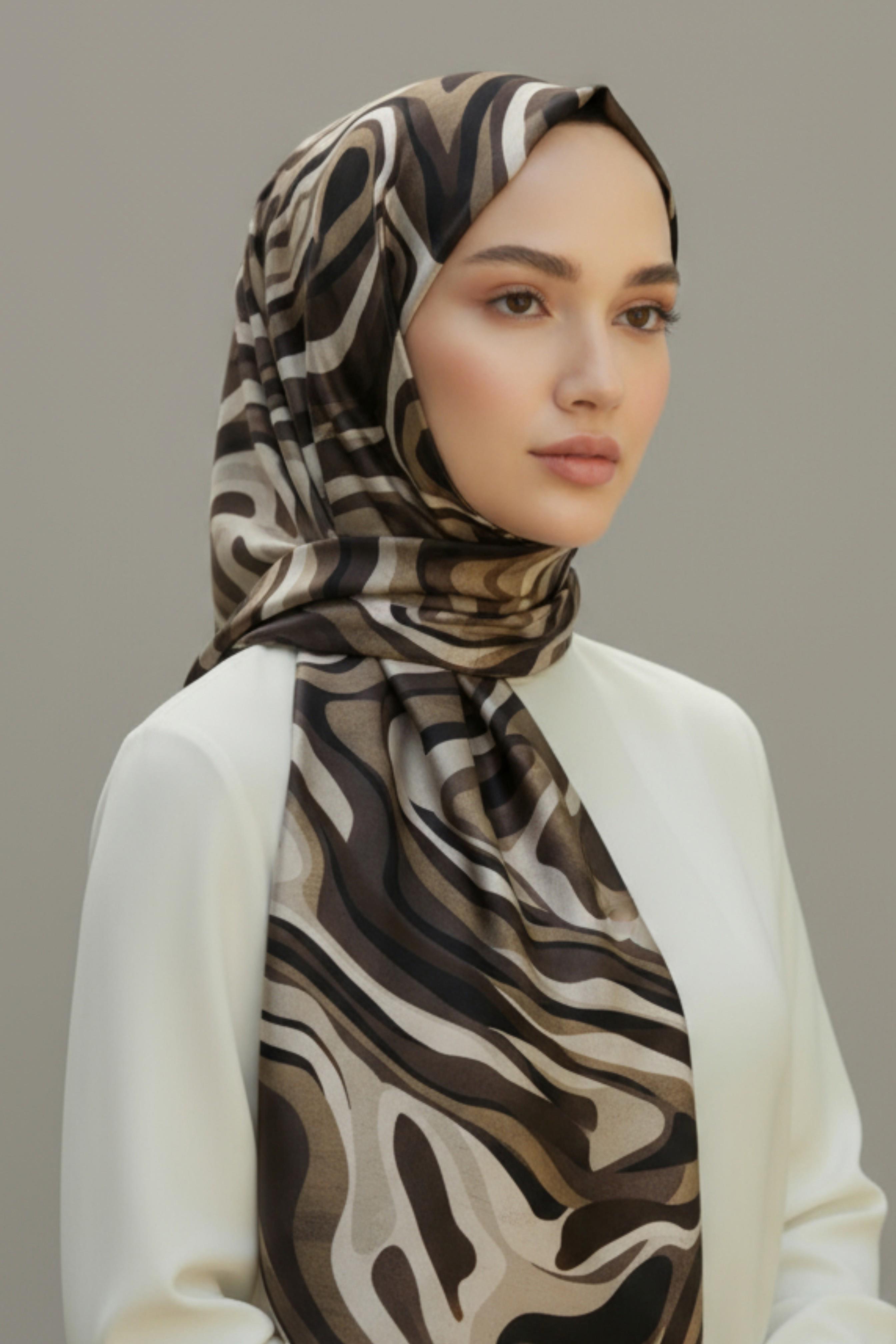 KARACA MODERN ZEBRA ŞAL- KAHVERENGİ 