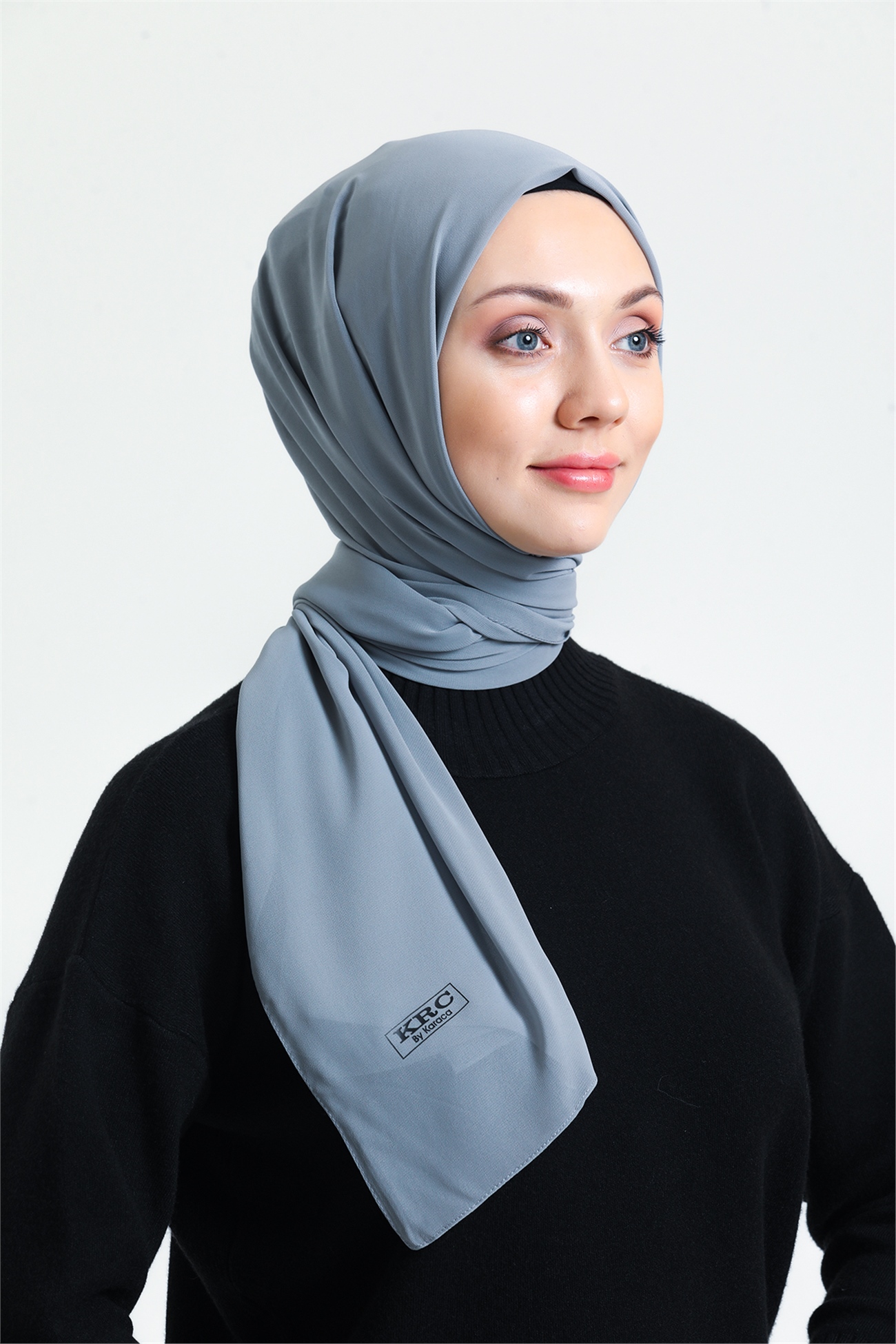Karaca Nano Krep Şal - KOYU GRİ