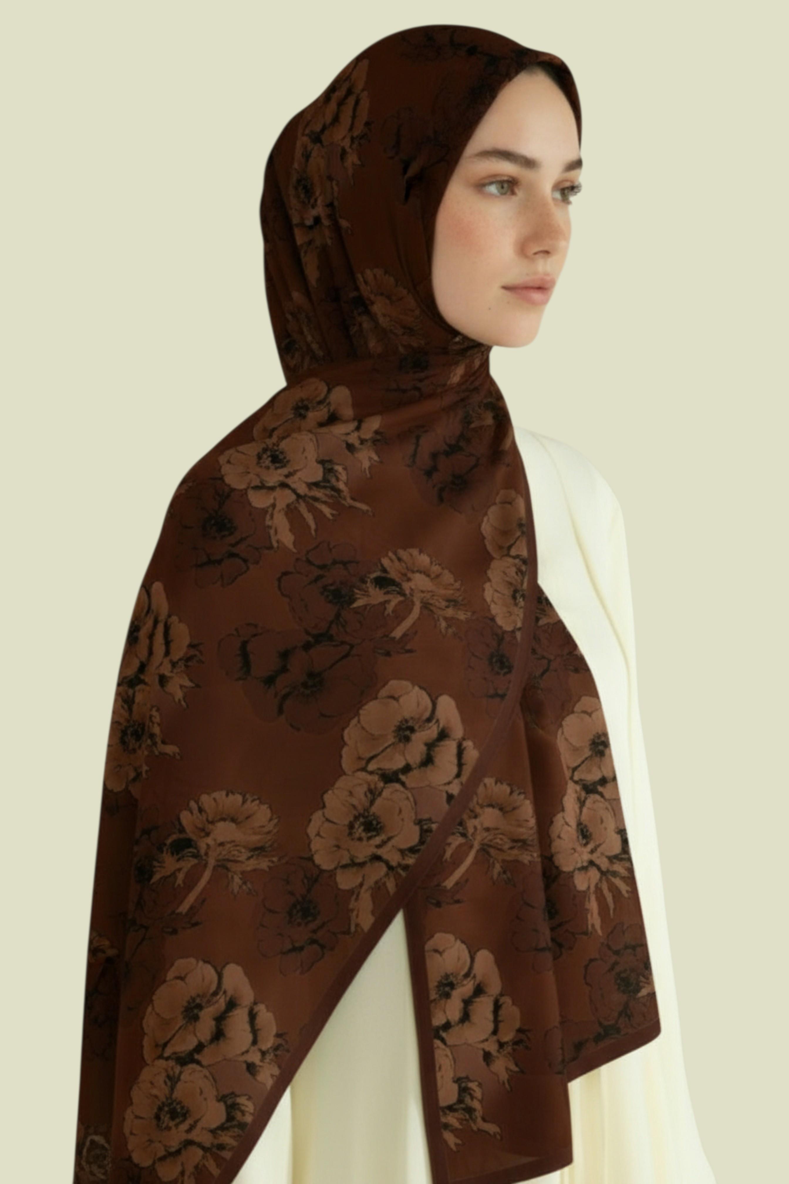 KARACA SEREN COTTON ŞAL - KAHVERENGİ