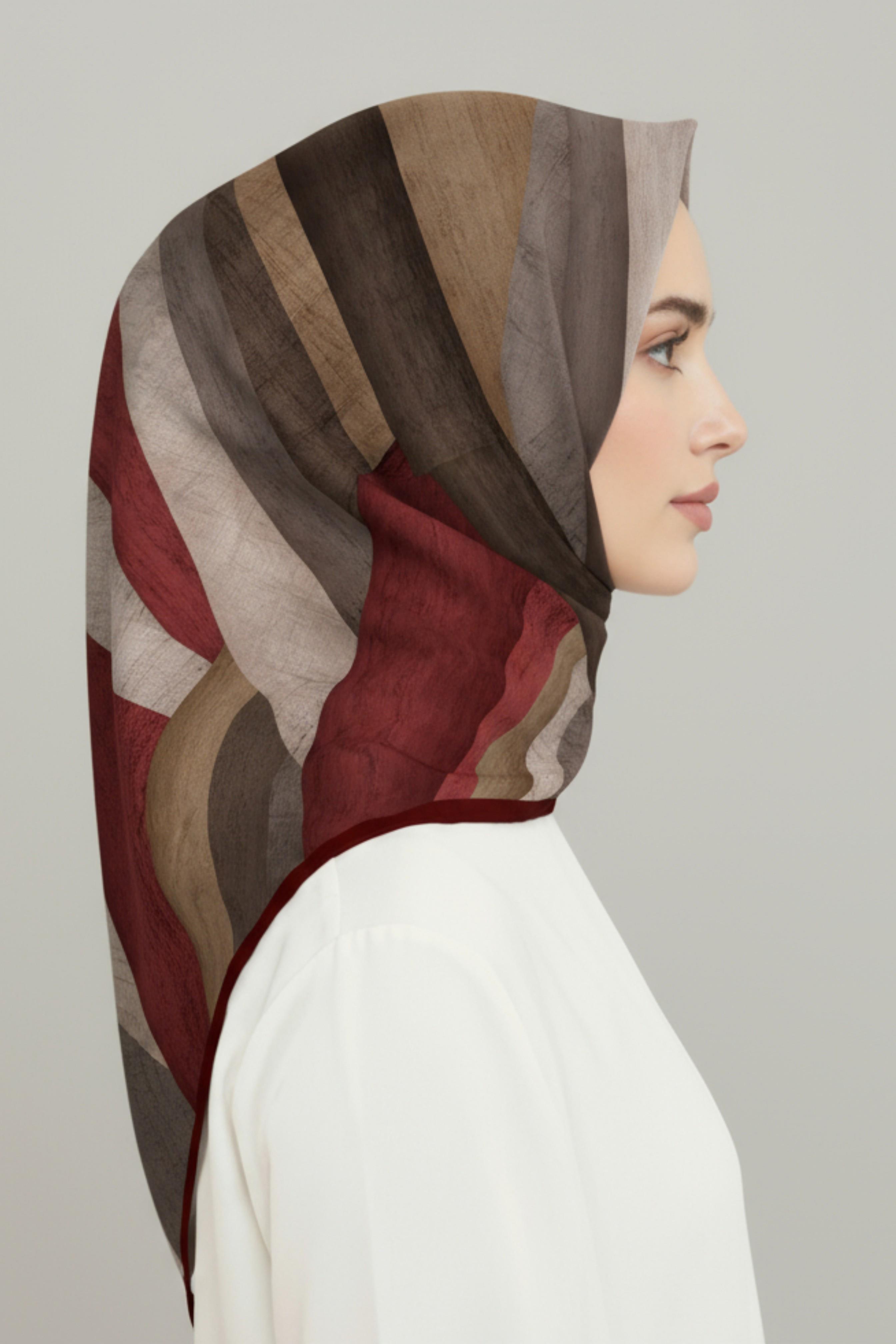 KARACA SOYUT DESEN RAYON EŞARP -BORDO 