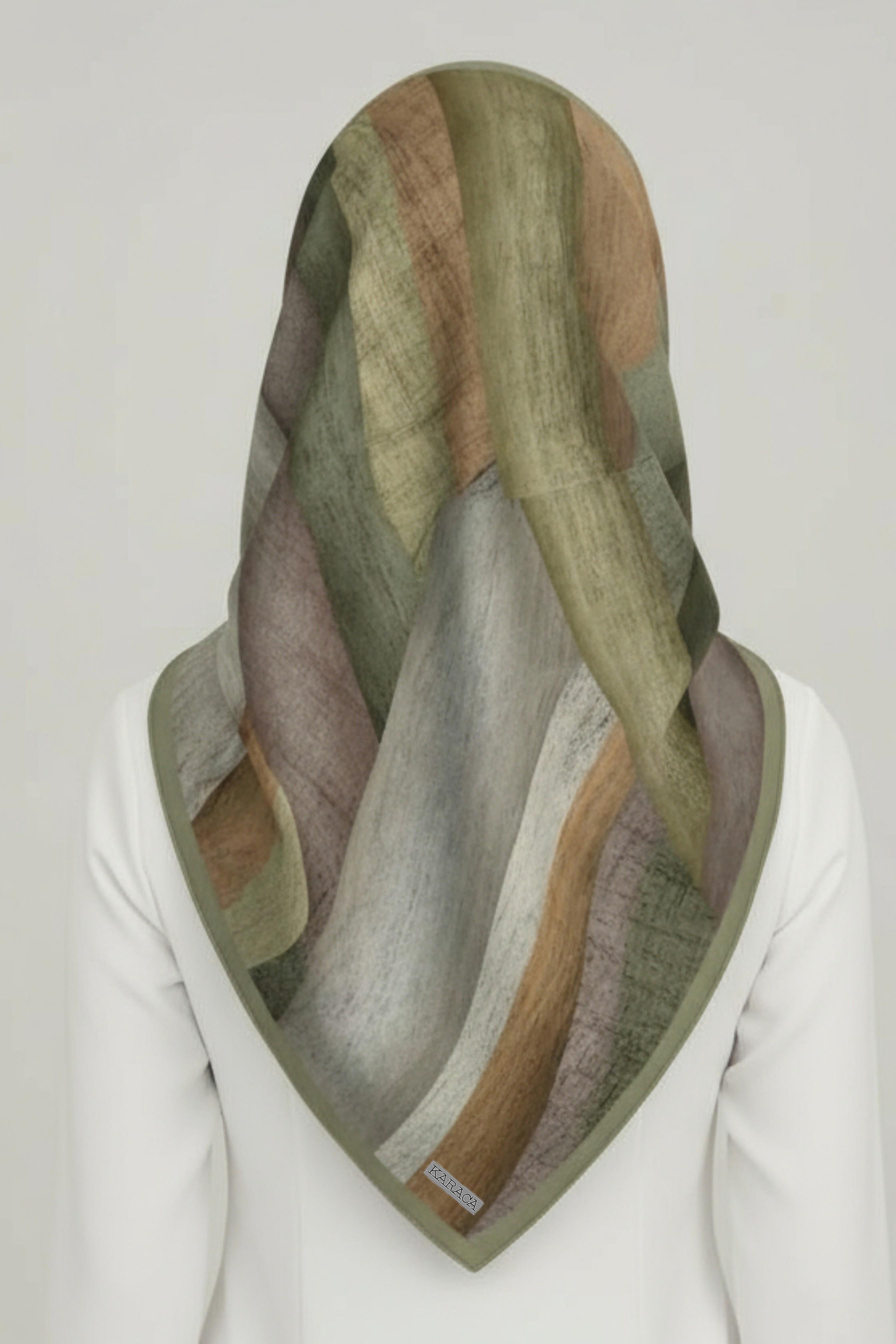 KARACA SOYUT DESEN RAYON EŞARP - YEŞİL 