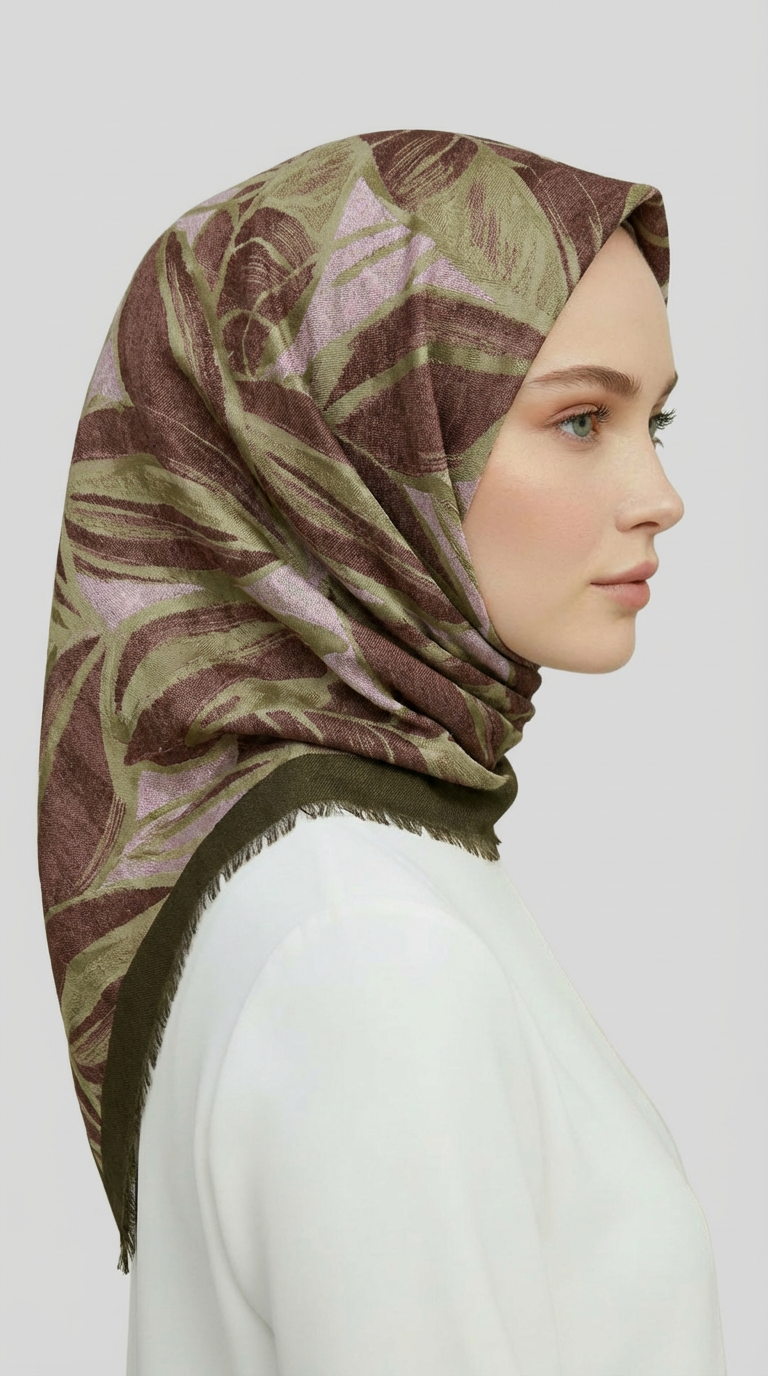 KIŞLIK YÜN EŞARP - HAKİ / KAHVE