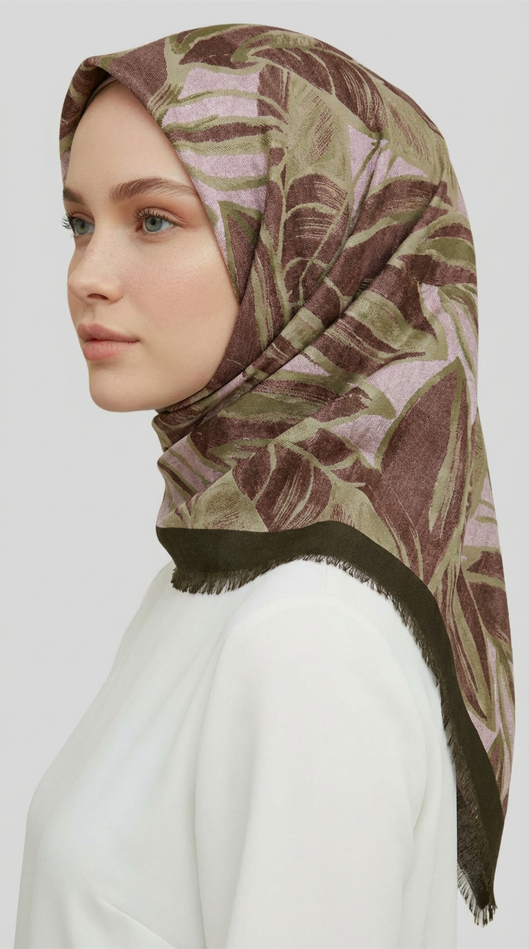 KIŞLIK YÜN EŞARP - HAKİ / KAHVE