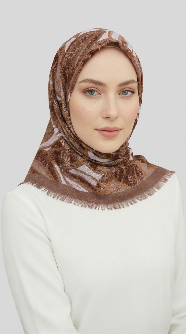 KIŞLIK YÜN EŞARP - KAHVERENGİ / SÜTLÜ KAHVE