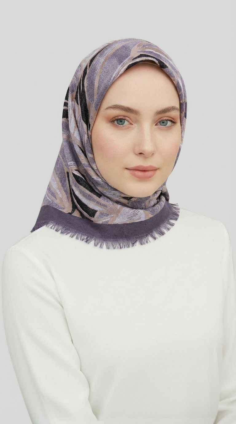 KIŞLIK YÜN EŞARP - KREM / GRİ 