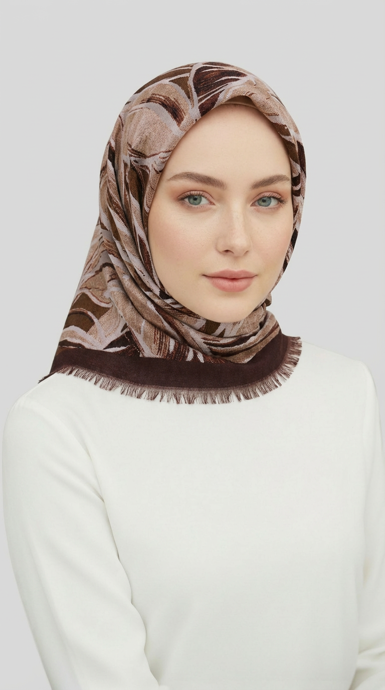 KIŞLIK YÜN EŞARP - KREM / KAHVE