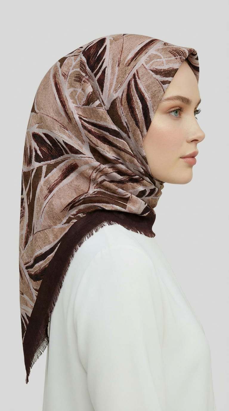 KIŞLIK YÜN EŞARP - KREM / KAHVE