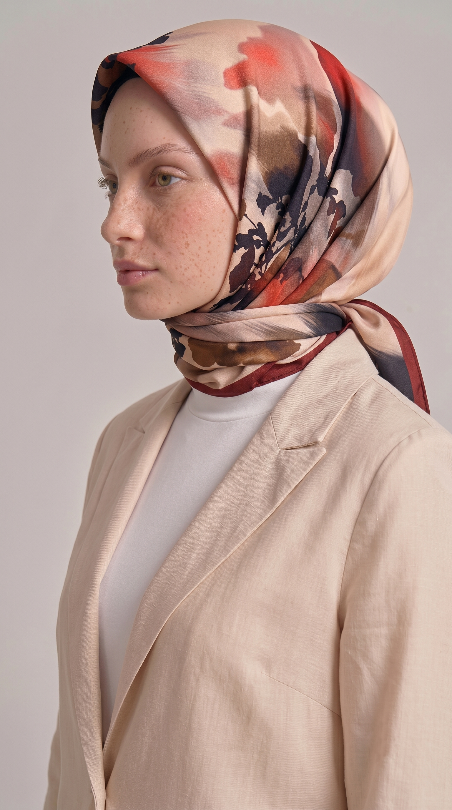 LAVİN DESENLİ RAYON EŞARP -  KIRMIZI