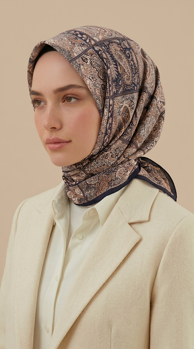 MAVERA 120* 120 CM COTTON EŞARP - KOYU MOR
