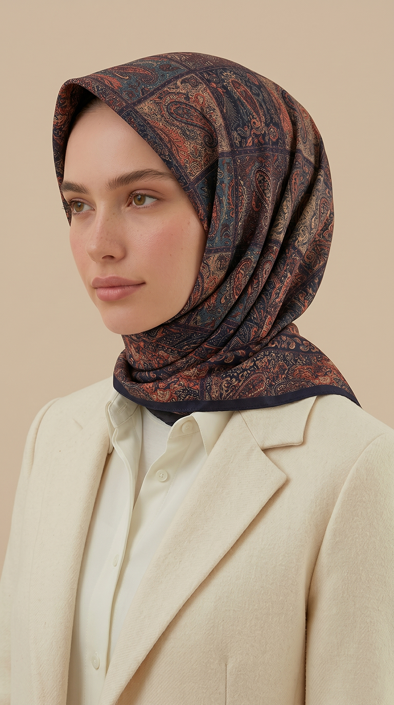 MAVERA 120* 120 CM COTTON EŞARP - MAVİ