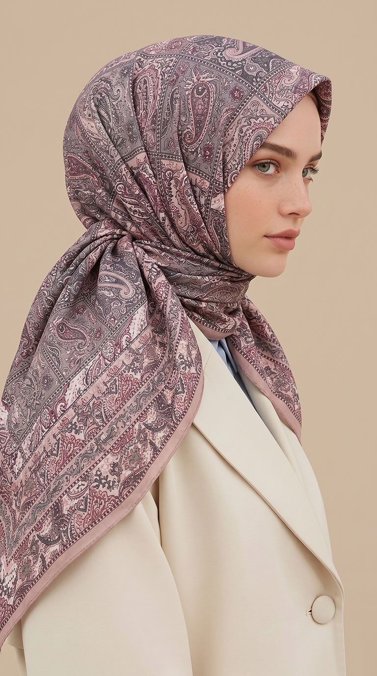 MAVERA 120* 120 CM COTTON EŞARP - PEMBE 
