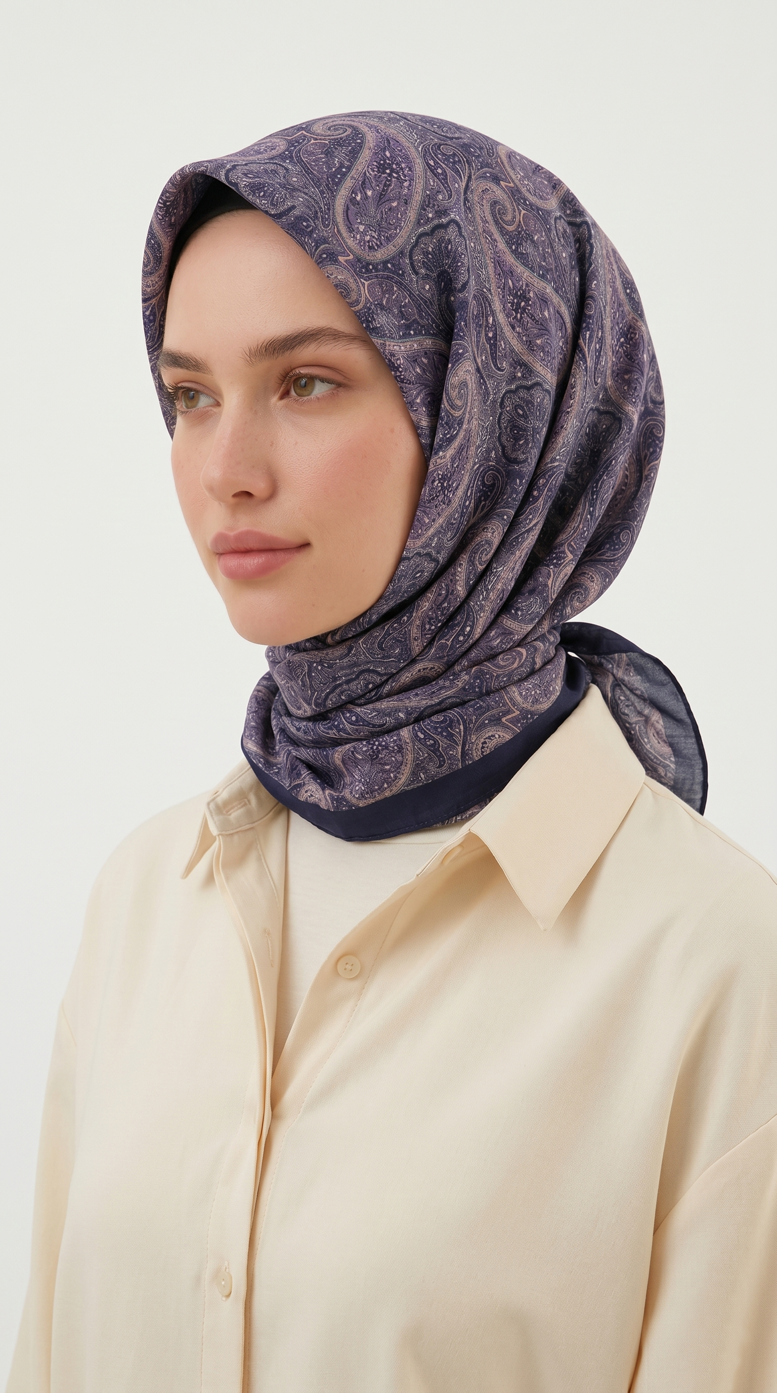 MELORA 120*120 CM COTTON EŞARP - LACİVERT