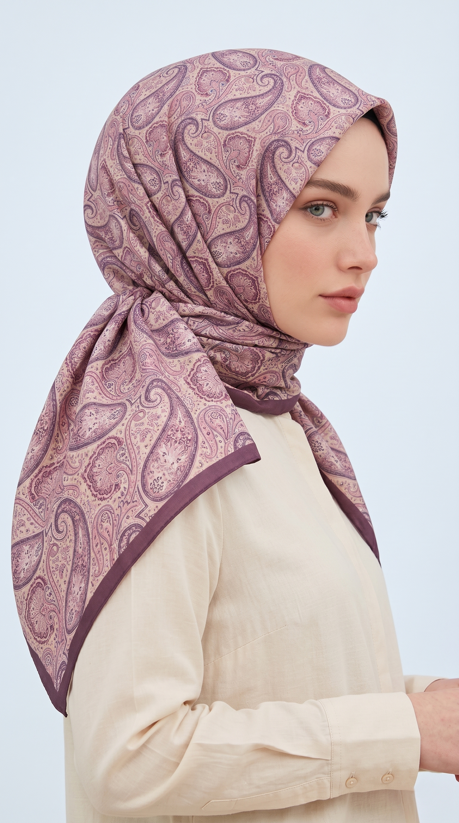 MELORA 120*120 CM COTTON EŞARP - MOR
