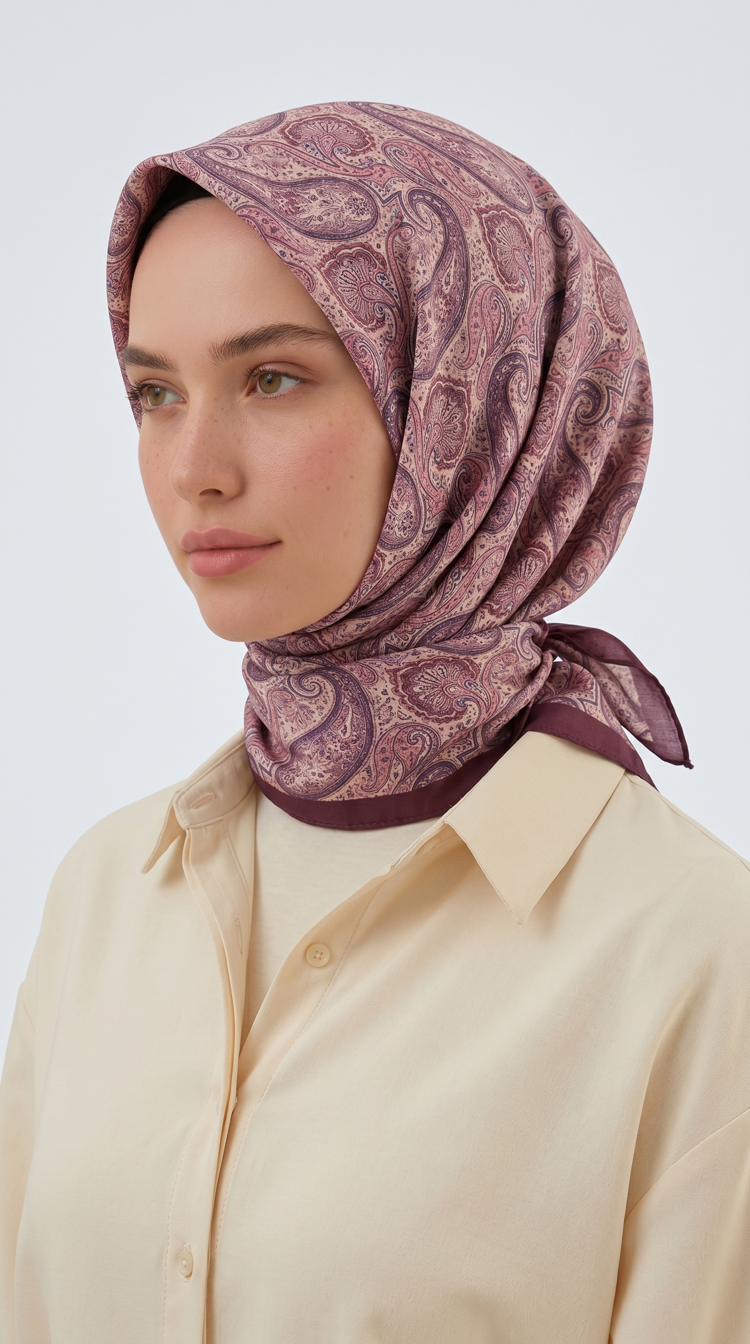 MELORA 120*120 CM COTTON EŞARP - MOR