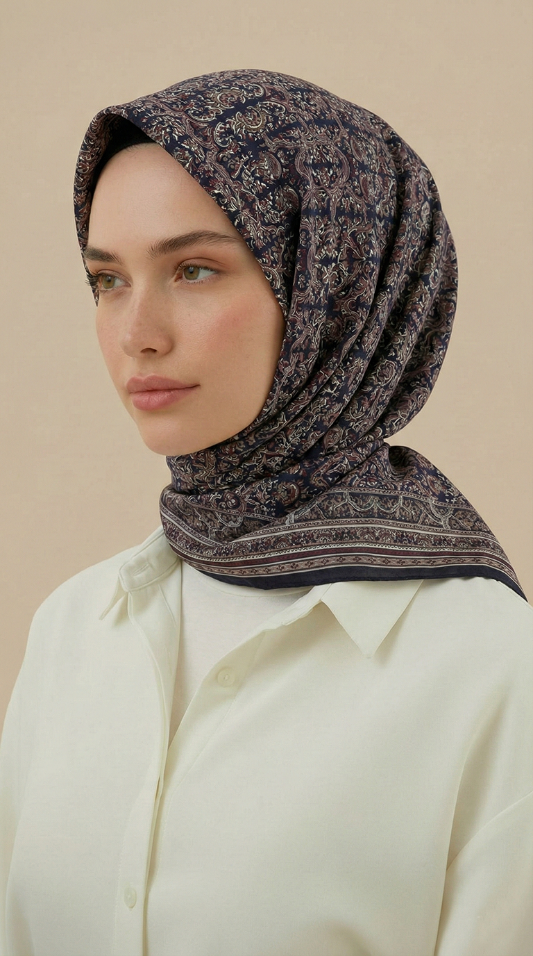 PETRA 120 * 120 CM COTTON ŞAL EŞARP - SİYAH