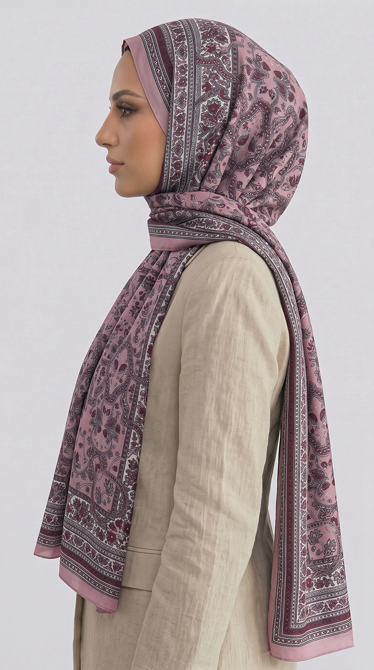 PETRA  DESEN  COTTON ŞAL -  PEMBE