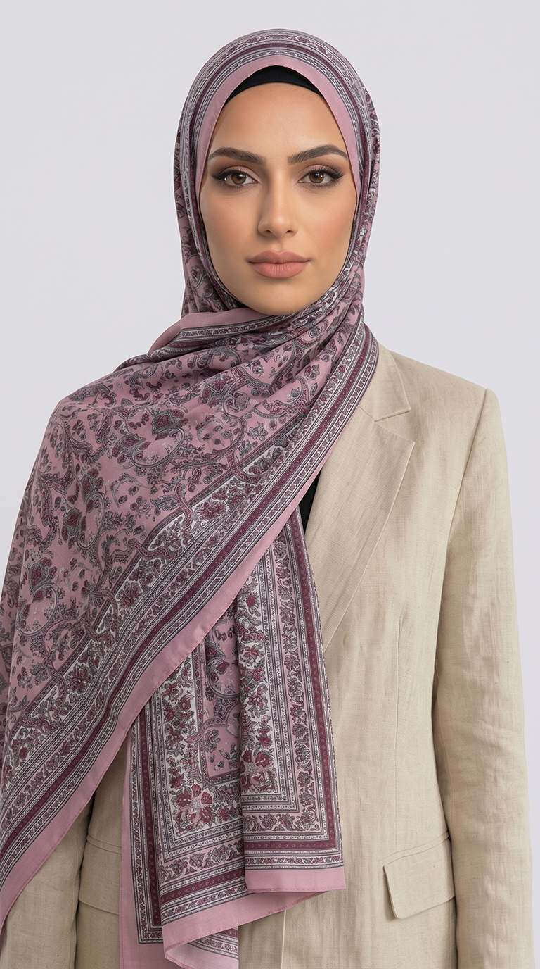 PETRA  DESEN  COTTON ŞAL -  PEMBE