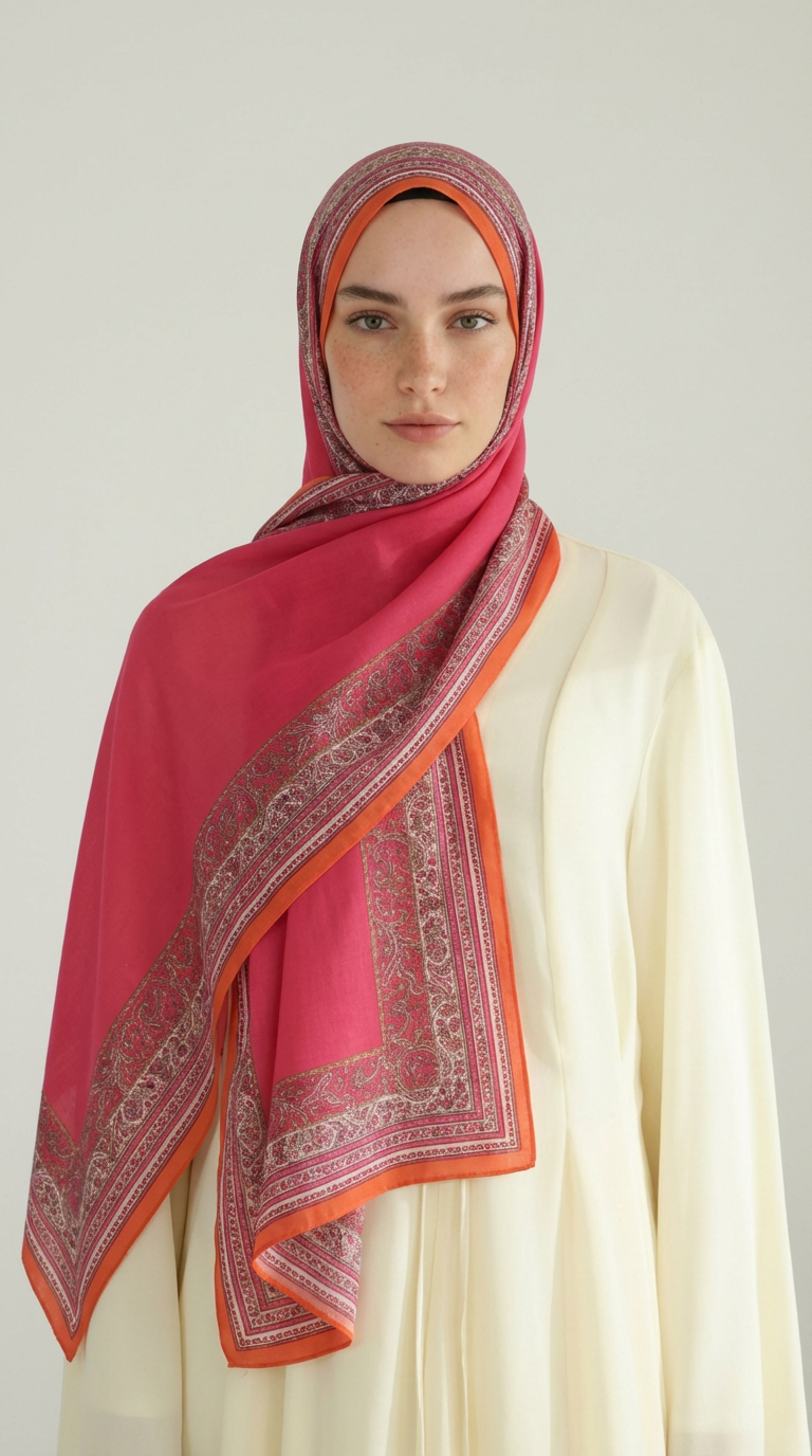 PETRA ETNİK DESEN COTTON ŞAL -  PEMBE