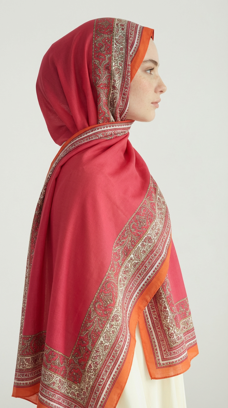 PETRA ETNİK DESEN COTTON ŞAL -  PEMBE