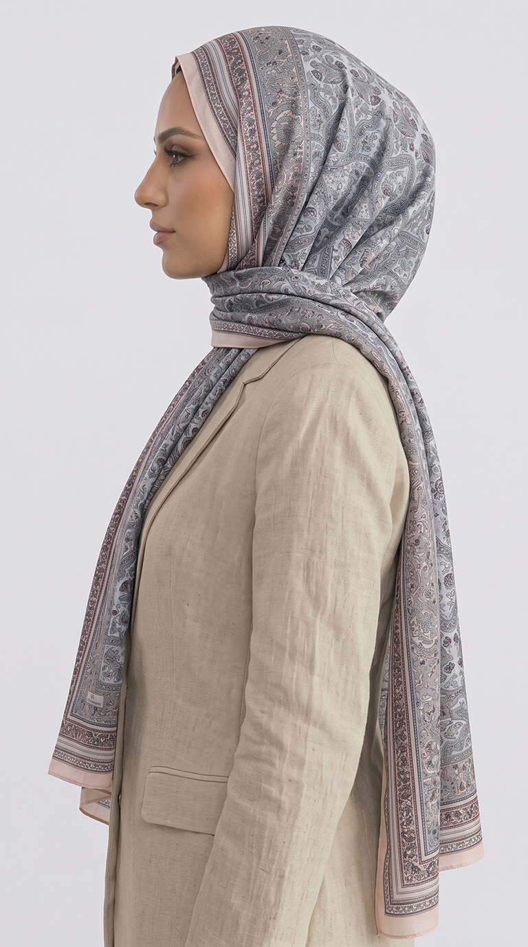 PETRA ETNİK DESEN COTTON ŞAL -  SOMON 