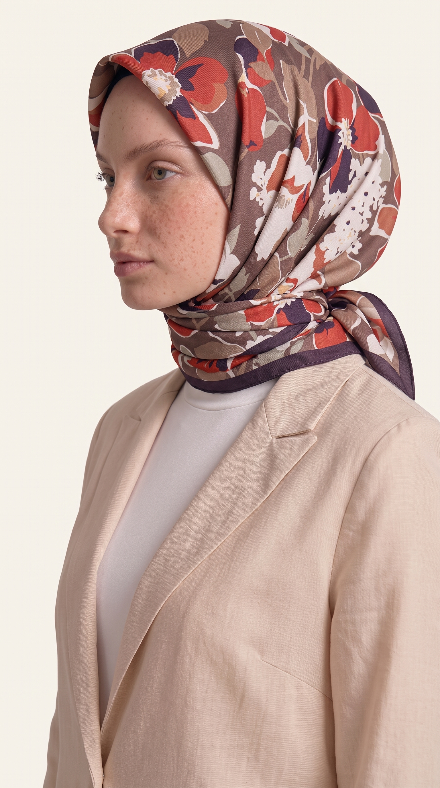 ROSELLE COTTON EŞARP -  KAHVERENGİ 