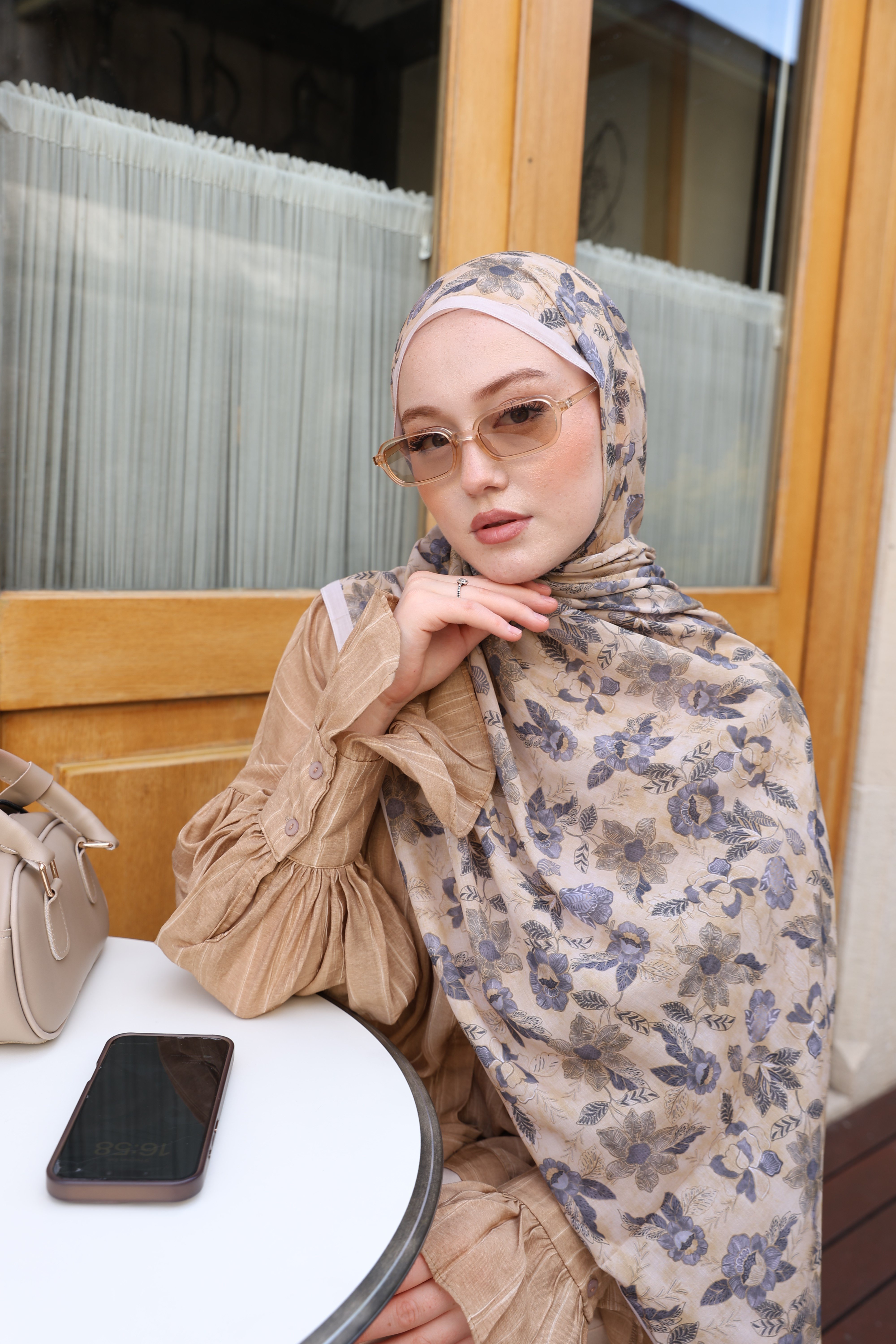 VELORA DESENLİ COTTON ŞAL - SARI