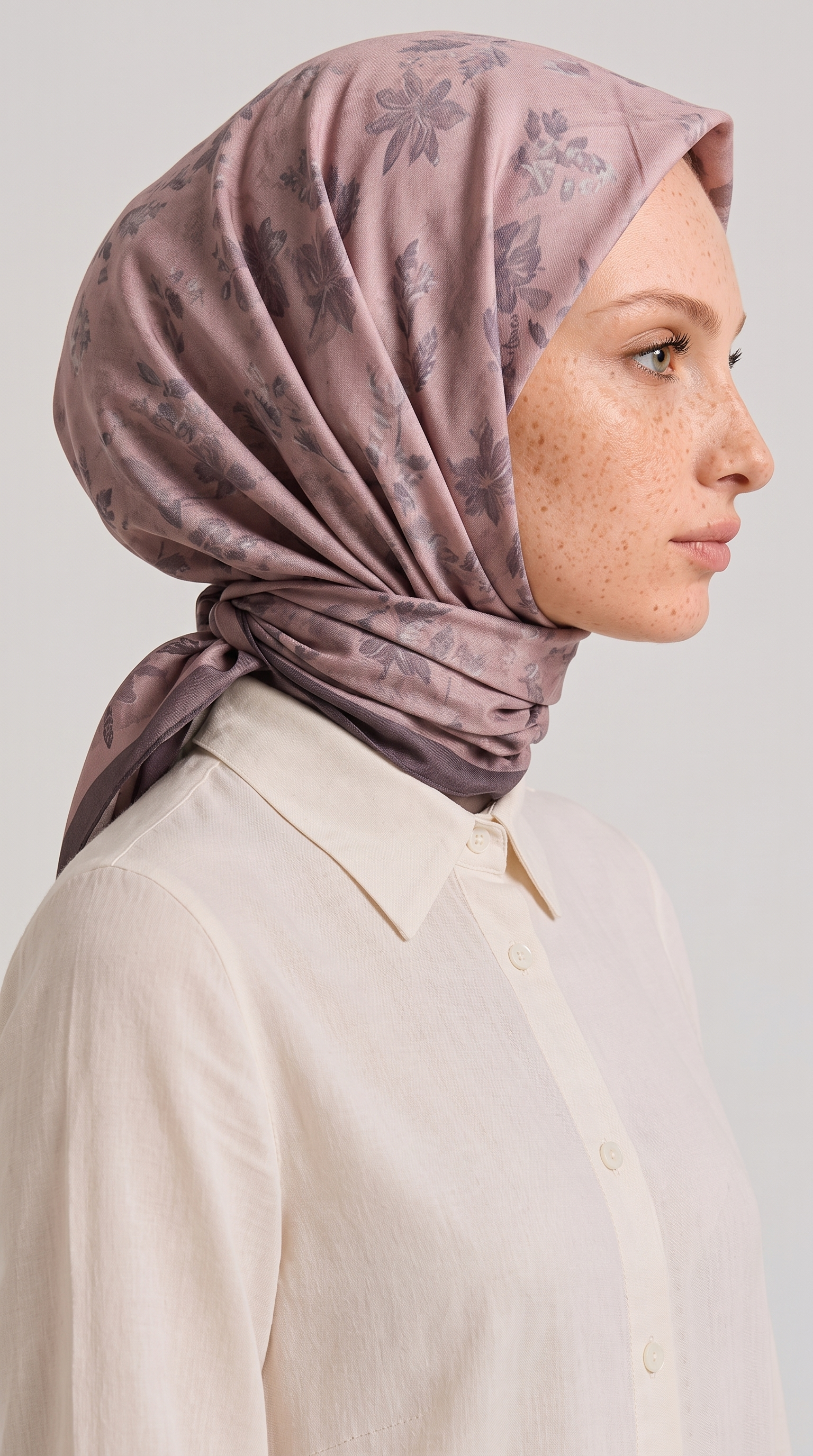 VELORA DESENLİ COTTON ŞAL -  TOZ PEMBE