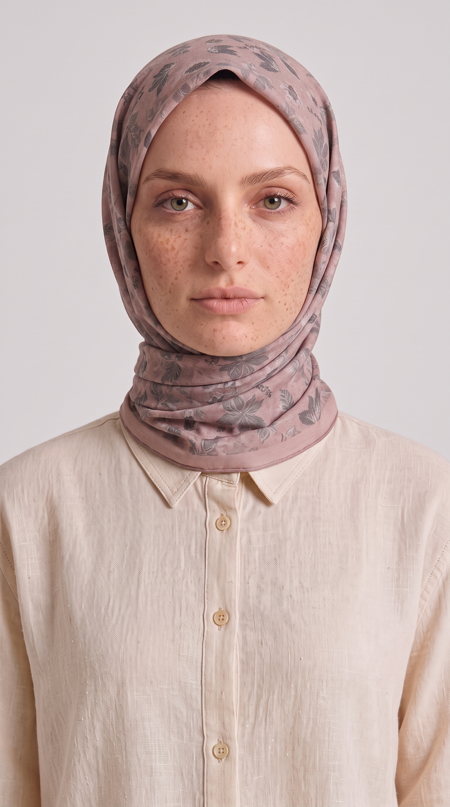 VELORA DESENLİ COTTON ŞAL -  TOZ PEMBE