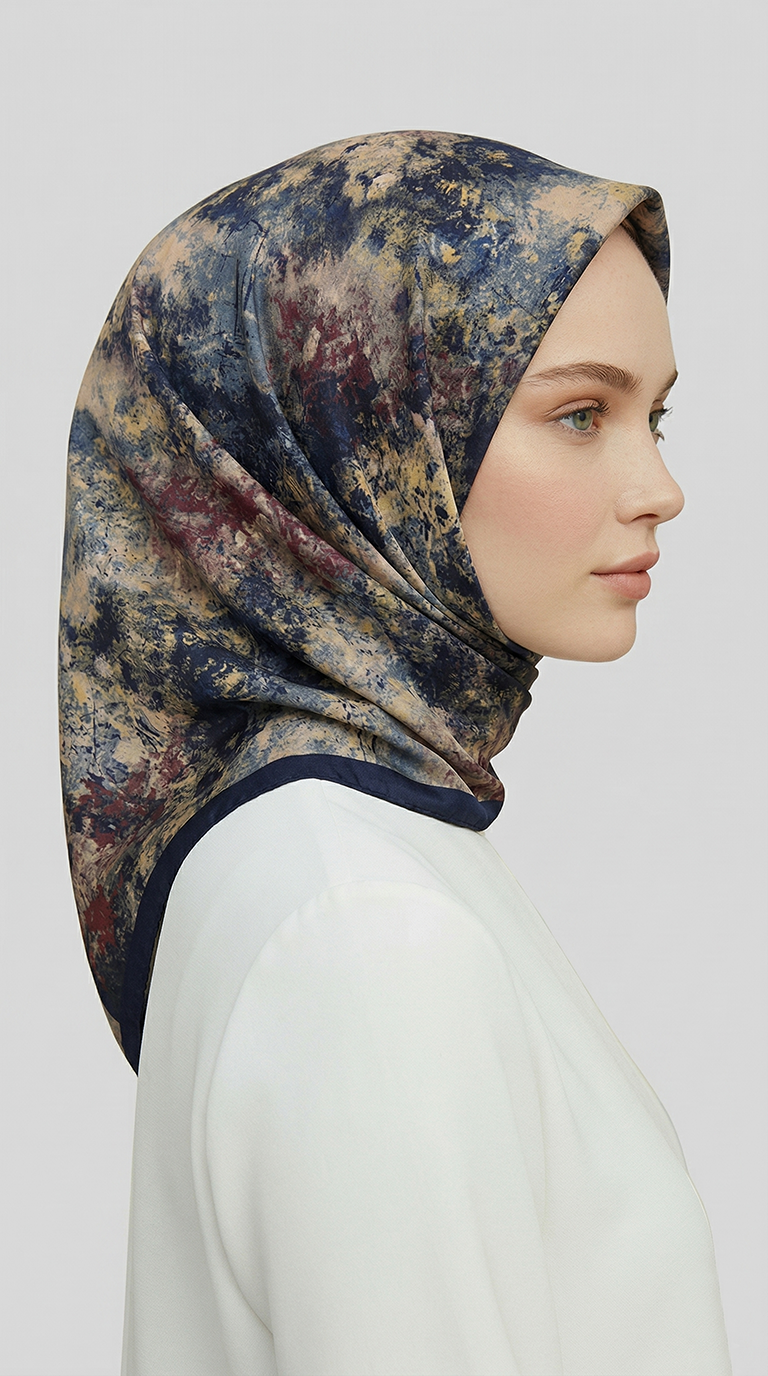 ZARAFET DESENLİ RAYON EŞARP -  SİYAH / GRİ 