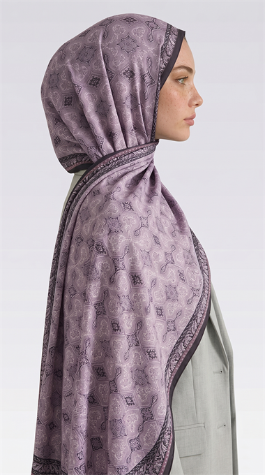 AHENK DESENLİ COTTON ŞAL - TOZ PEMBE