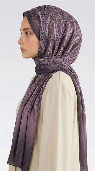 ALMERA DESENLİ COTTON ŞAL - MOR / GÜL KURUSU