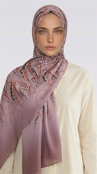 ALMERA DESENLİ COTTON ŞAL -PEMBE