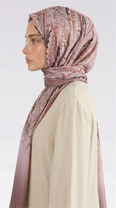 ALMERA DESENLİ COTTON ŞAL -PEMBE
