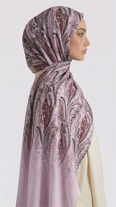 ALMERA DESENLİ COTTON ŞAL - TOZ PEMBE / KIRMIZI