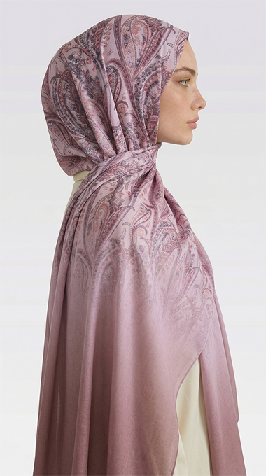 ALMERA DESENLİ COTTON ŞAL - TOZ PEMBE