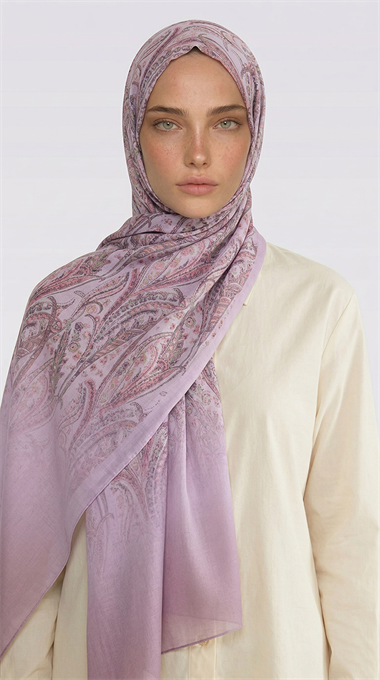 ALMERA DESENLİ COTTON ŞAL - TOZ PEMBE