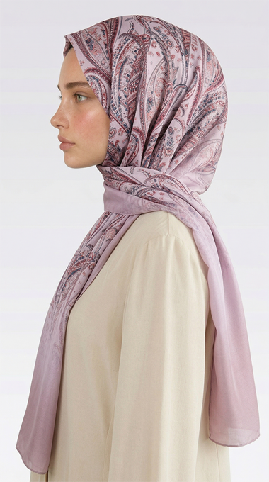 ALMERA DESENLİ COTTON ŞAL - TOZ PEMBE