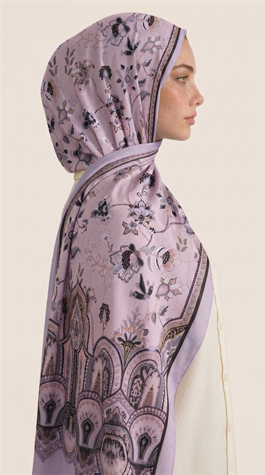 ALYA ETNİK DESENLİ COTTON ŞAL - GRİ