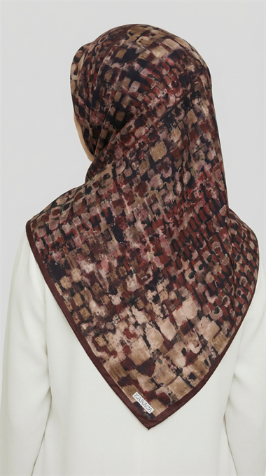 CANVAS DESENLİ RAYON EŞARP - BORDO