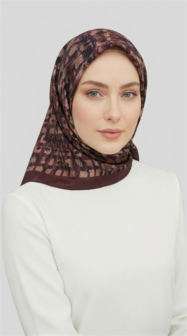 CANVAS DESENLİ RAYON EŞARP - BORDO