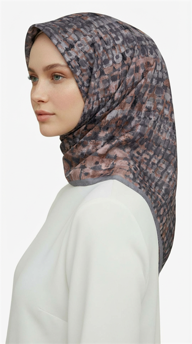 CANVAS DESENLİ RAYON EŞARP - GRİ 