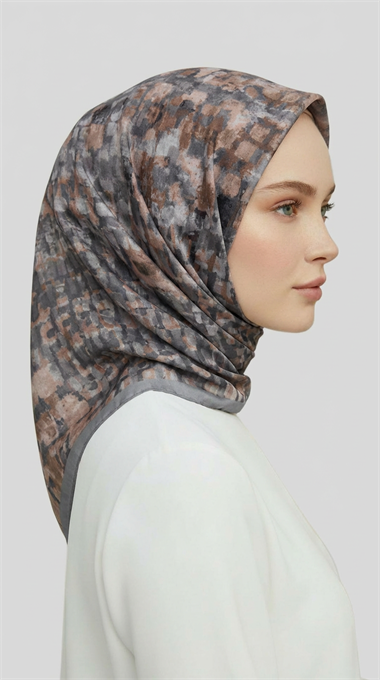 CANVAS DESENLİ RAYON EŞARP - GRİ 