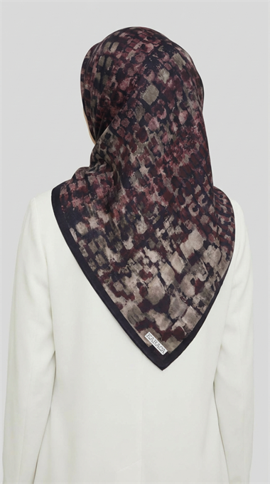 CANVAS DESENLİ RAYON EŞARP - SİYAH / MOR
