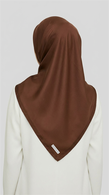 DÜZ TWİL POLYESTER EŞARP - ACI KAHVE