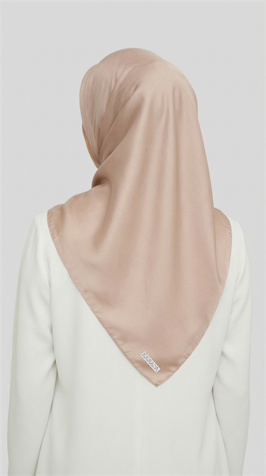DÜZ TWİL POLYESTER EŞARP - EKRU