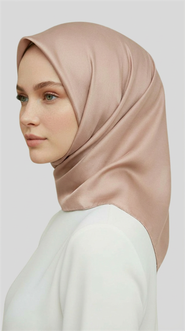 DÜZ TWİL POLYESTER EŞARP - EKRU