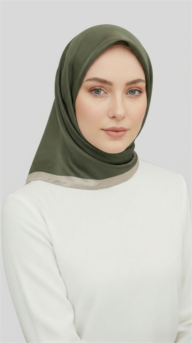 DÜZ TWİL POLYESTER EŞARP - HAKİ